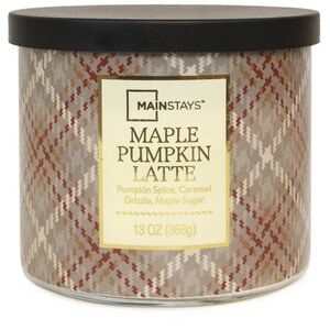 Mainstays Maple Pumpkin Latte Candle - Red and Gray